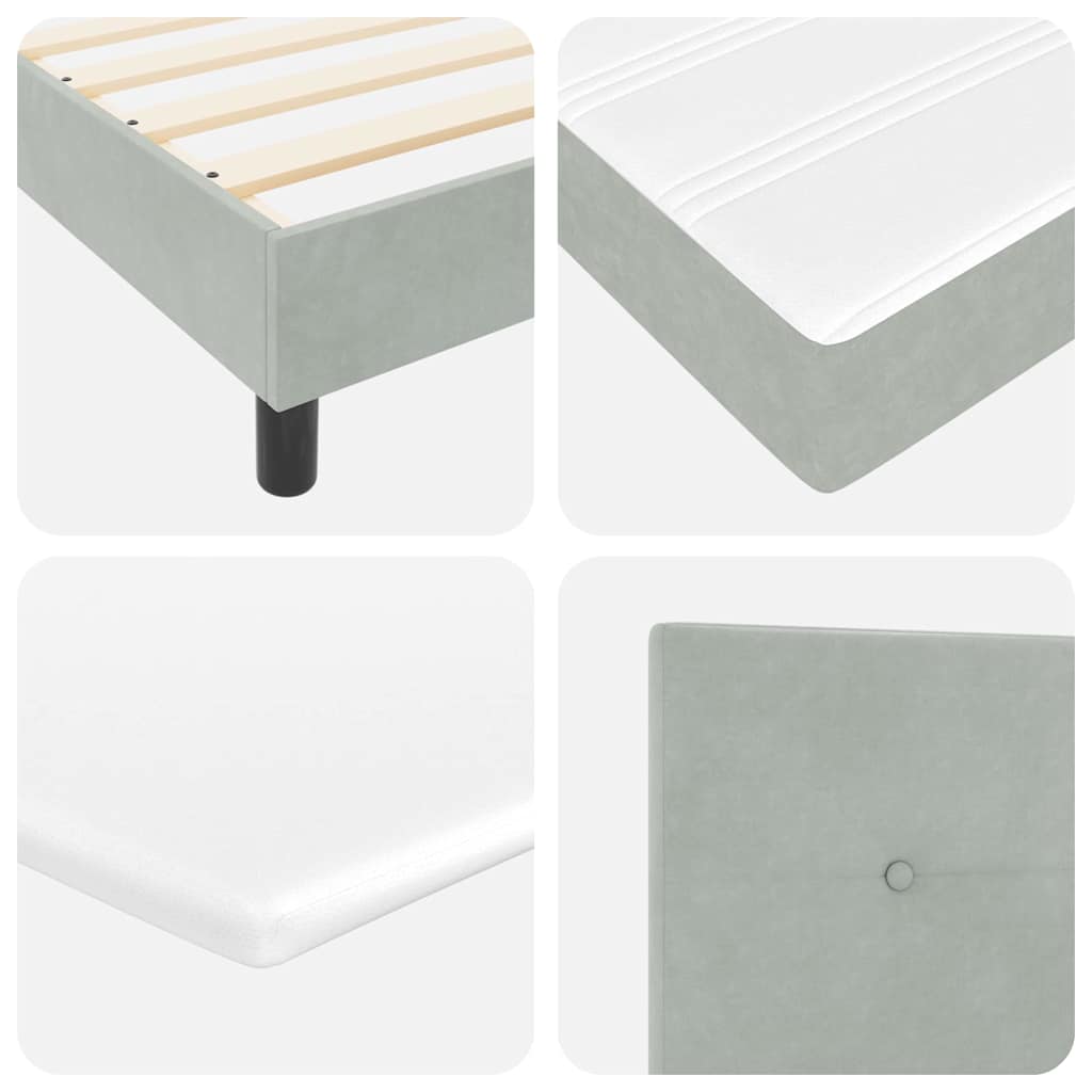 Krevet s opruga kutije Svijetlo siva 200 x 200 cm Baršun