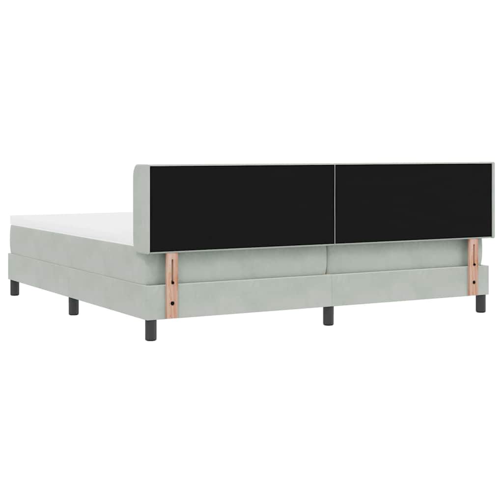 Krevet s opruga kutije Svijetlo siva 200 x 200 cm Baršun
