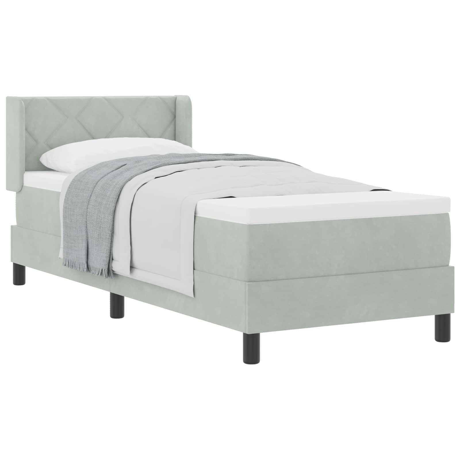Krevet s opruga kutije Svijetlo siva 200 x 80 cm Baršun