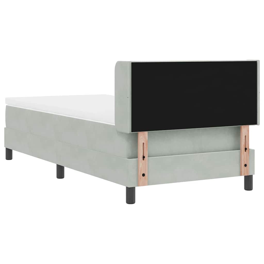 Krevet s opruga kutije Svijetlo siva 190 x 90 cm Baršun