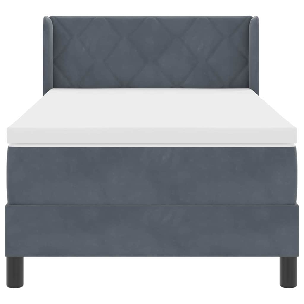 Krevet s opruga kutije Tamno siva 200 x 90 cm Baršun