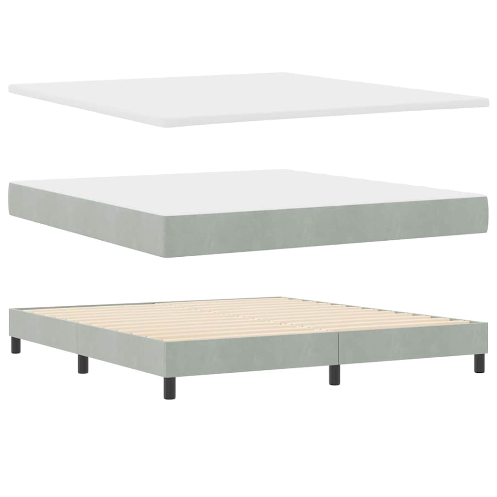 Krevet s opruga kutije Svijetlo siva 200 x 180 cm Baršun