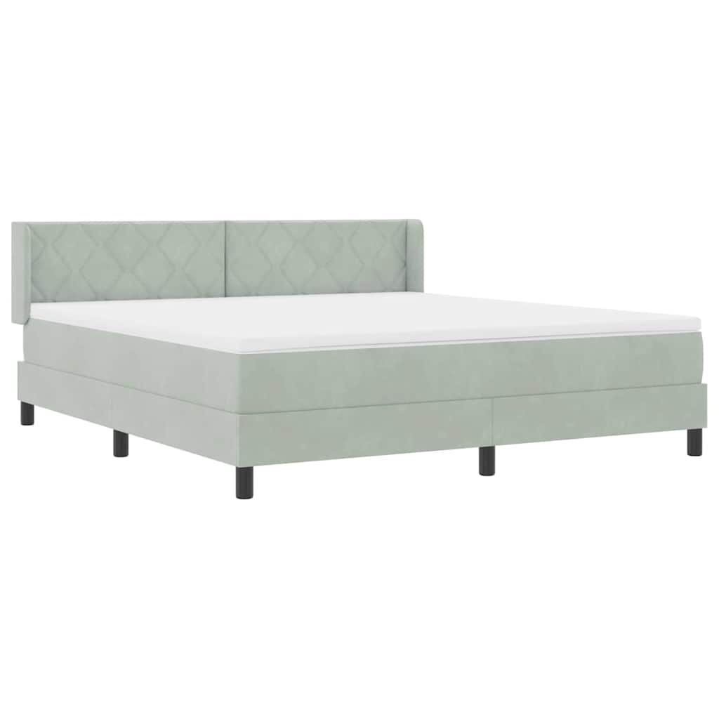 Krevet s opruga kutije Svijetlo siva 200 x 180 cm Baršun