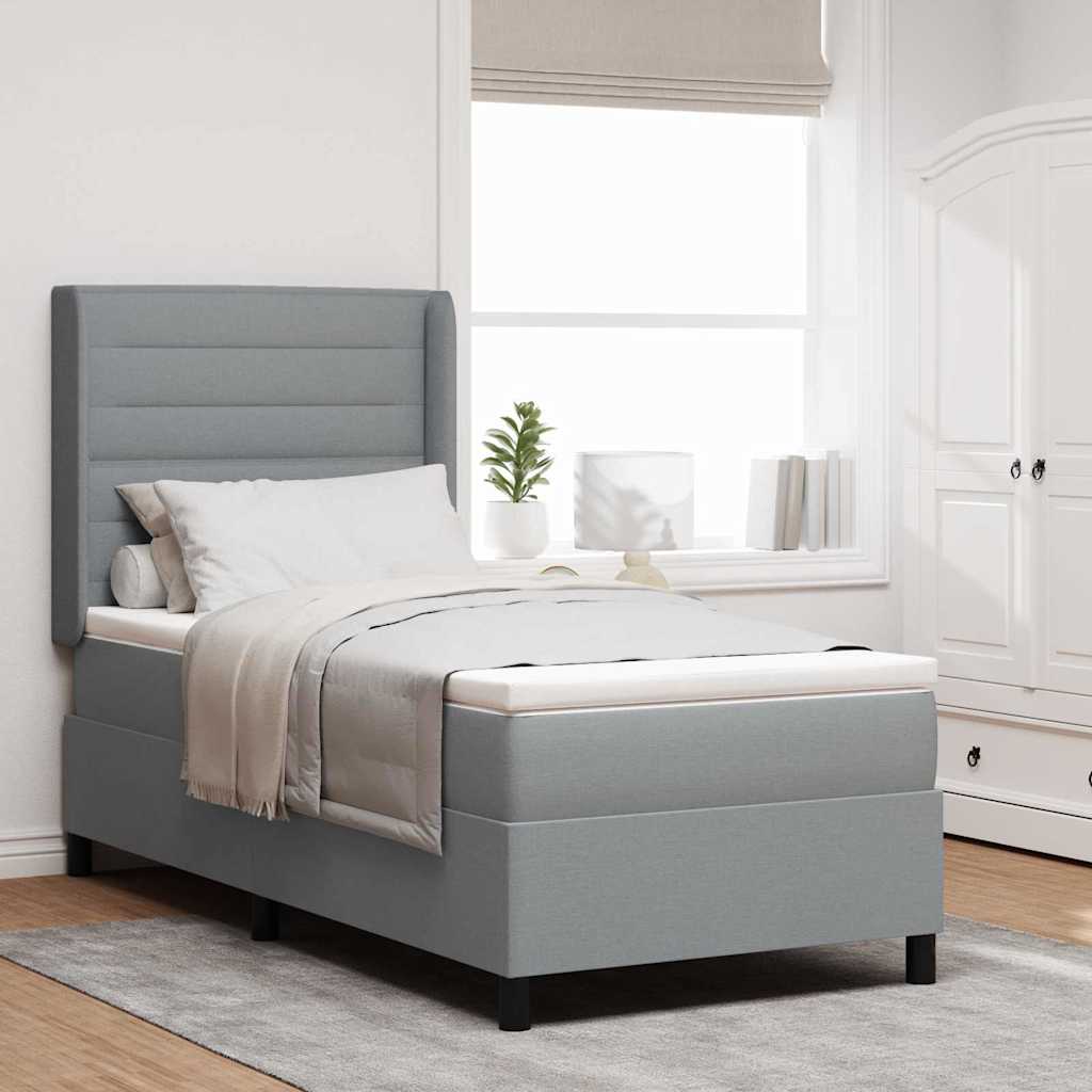 Krevet s opruga kutije Svijetlo siva 200 x 80 cm tkanina