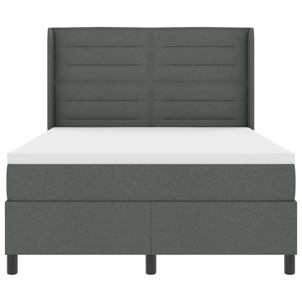 Krevet s opruga kutije Tamno siva 200 x 140 cm tkanina
