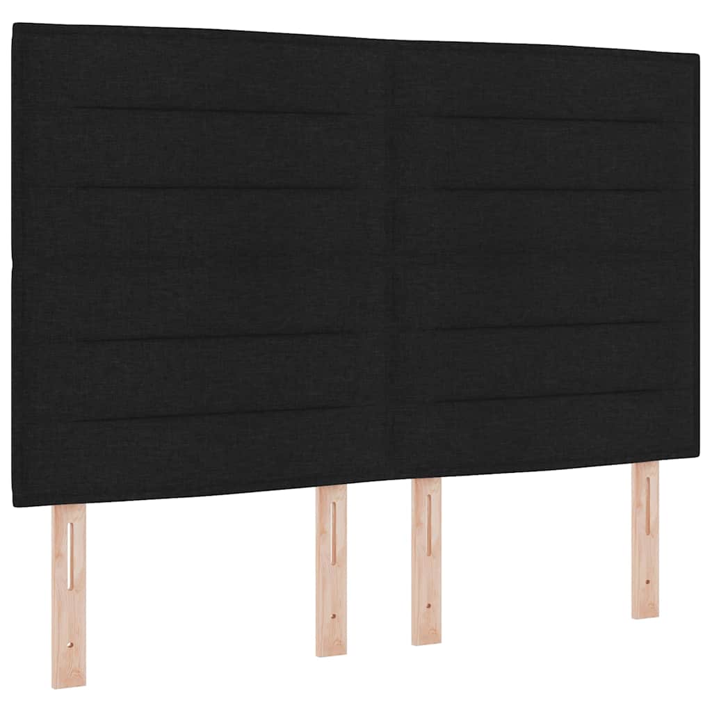 Krevet s opruga kutije s jastukom Crna 200 x 160 cm tkanina