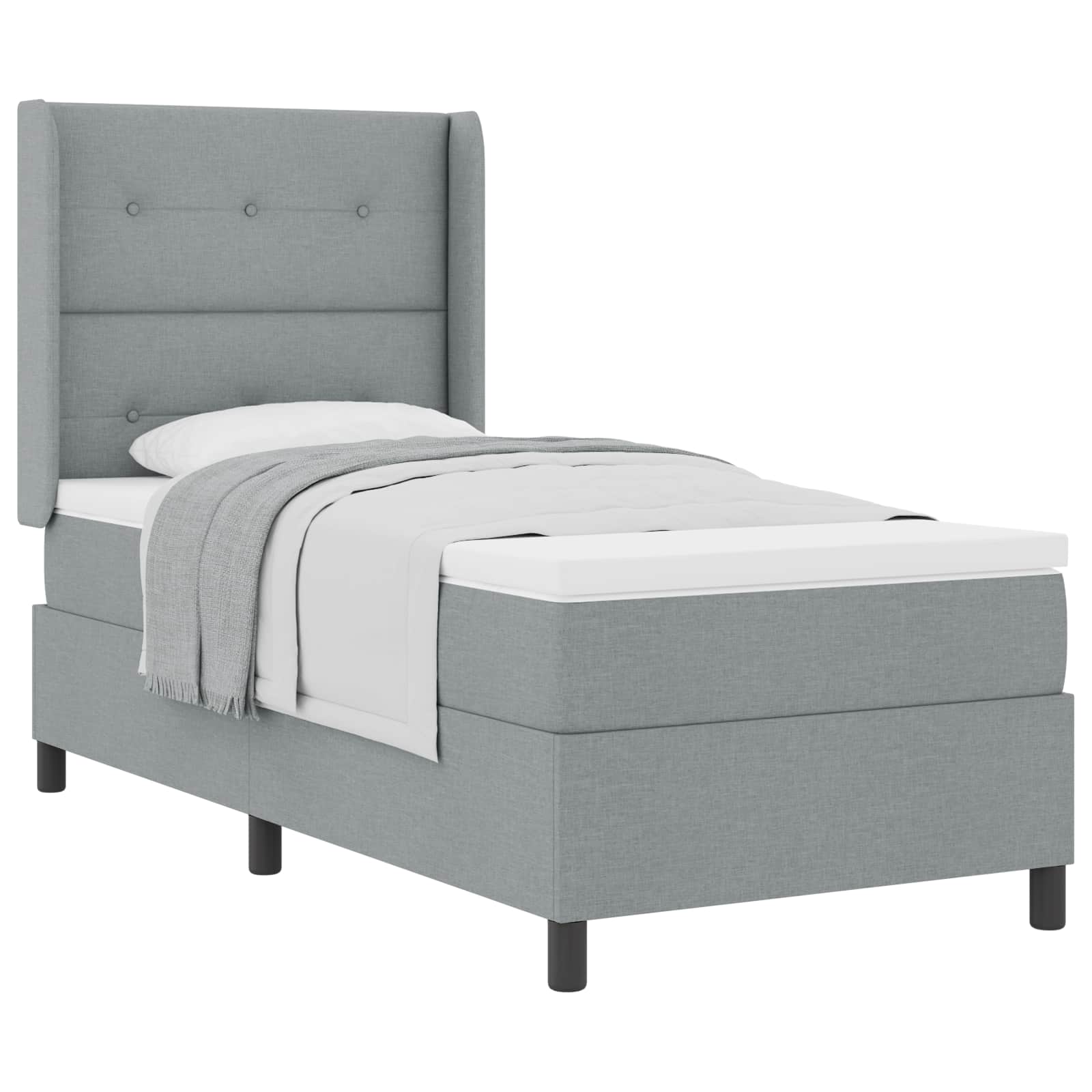 Krevet s opruga kutije Svijetlo siva 200 x 80 cm tkanina