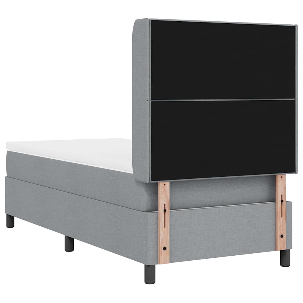 Krevet s opruga kutije Svijetlo siva 200 x 80 cm tkanina