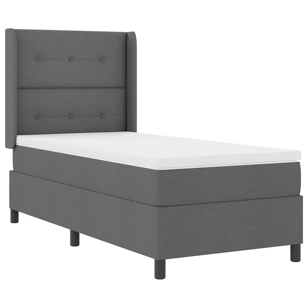 Krevet s opruga kutije Tamno siva 200 x 80 cm tkanina