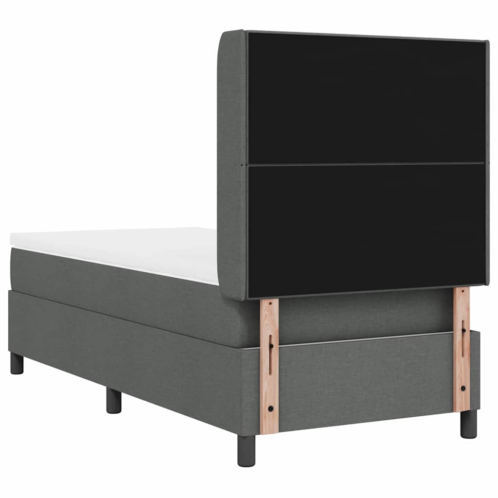 Krevet s opruga kutije Tamno siva 200 x 80 cm tkanina