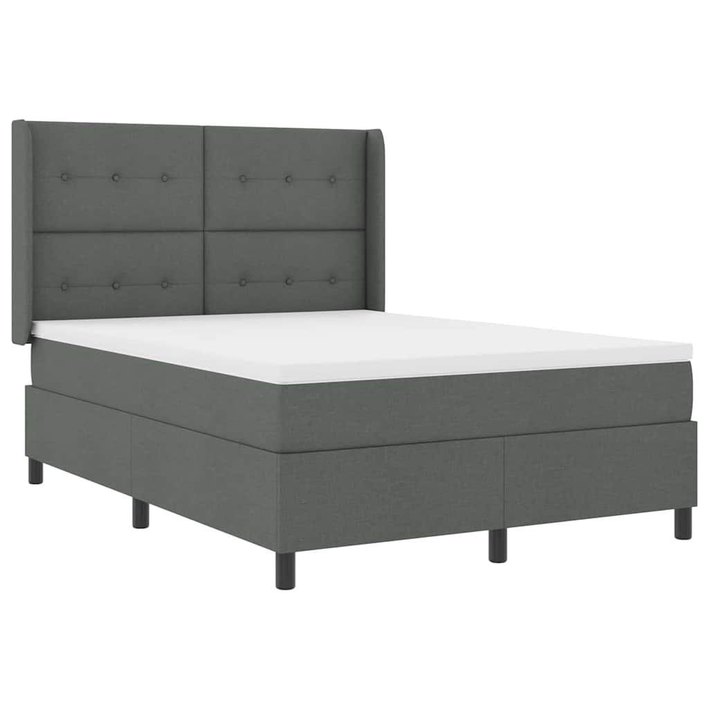Krevet s opruga kutije Tamno siva 190 x 140 cm tkanina