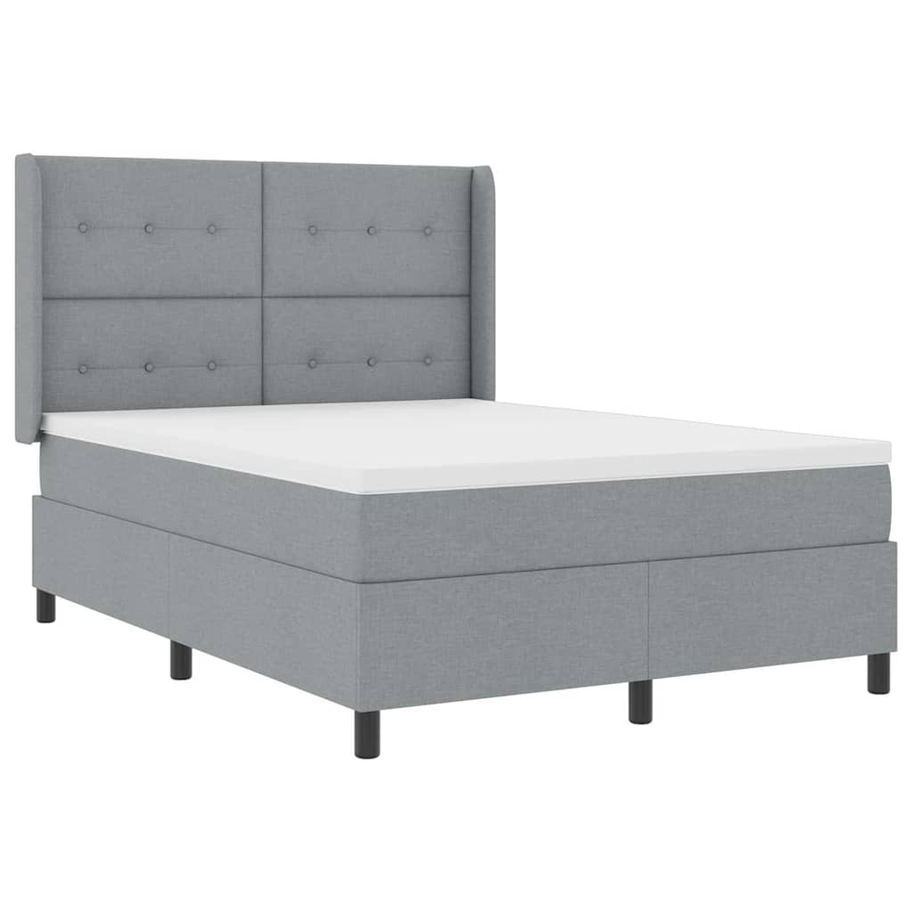 Krevet s opruga kutije Svijetlo siva 200 x 140 cm tkanina