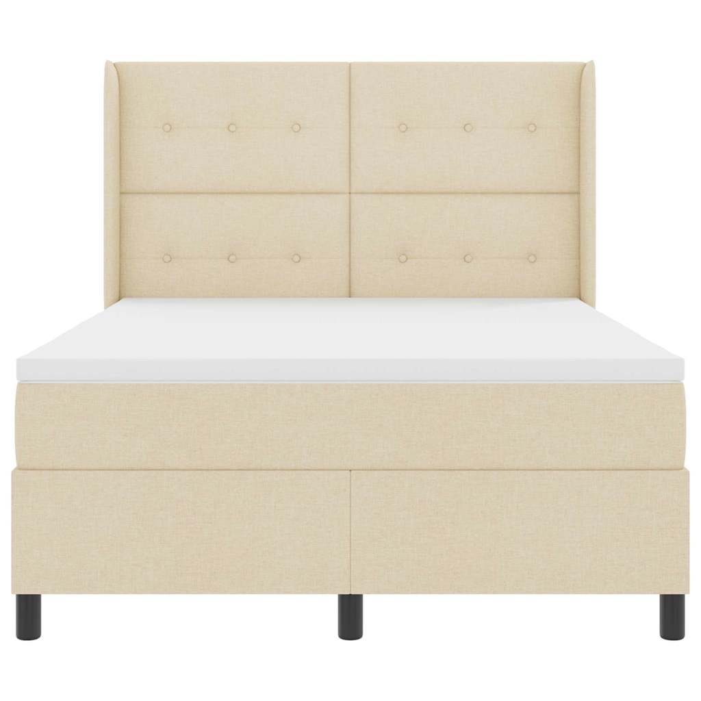 Krevet s opruga kutije s jastukom Krema 200 x 140 cm tkanina