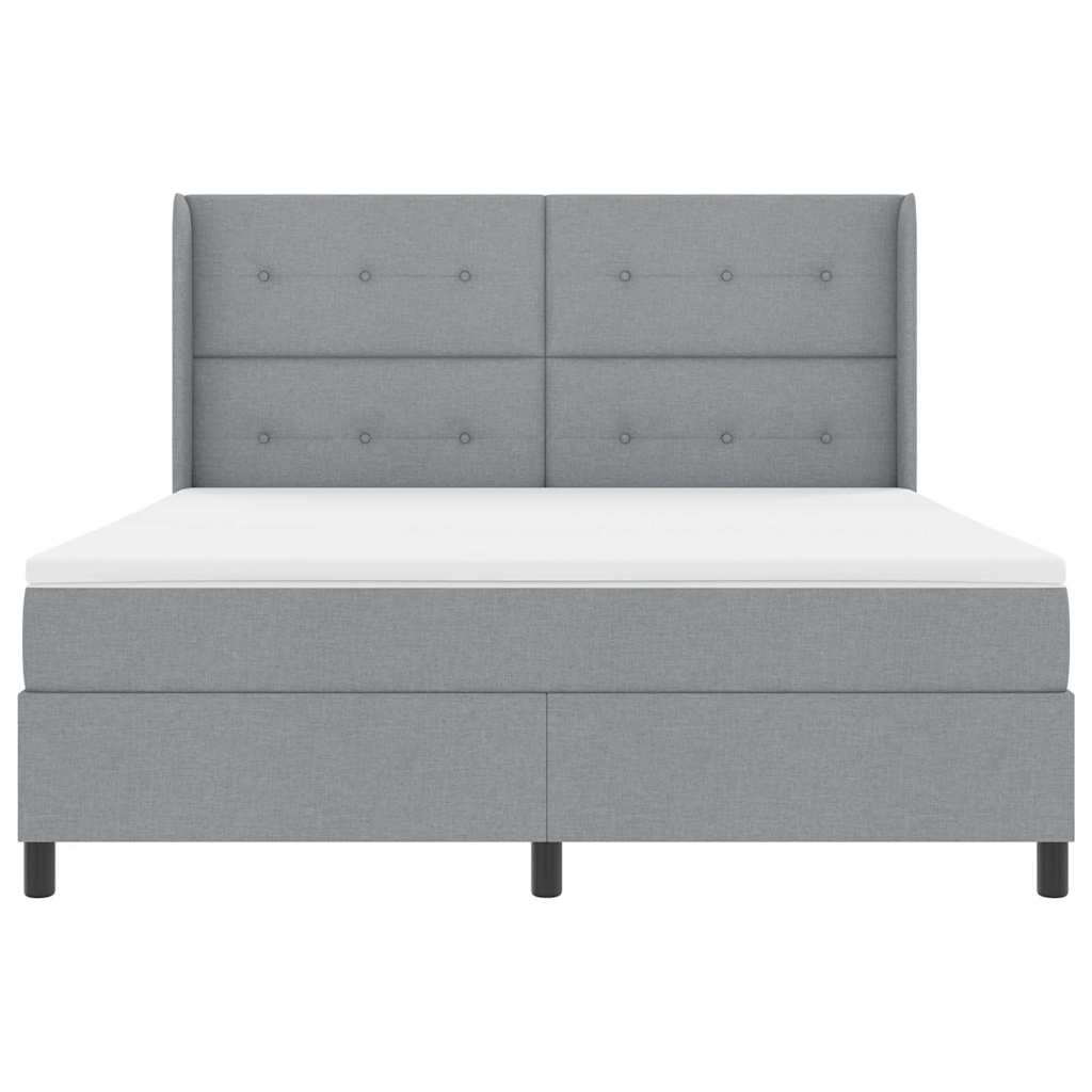 Krevet s opruga kutije Svijetlo siva 200 x 180 cm tkanina