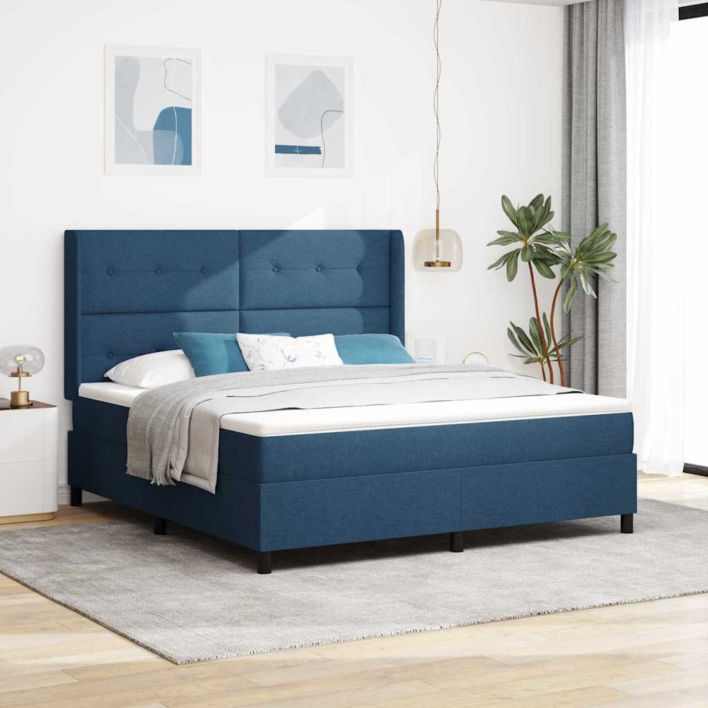 Krevet s opruga kutije s jastukom Plava 200 x 180 cm tkanina