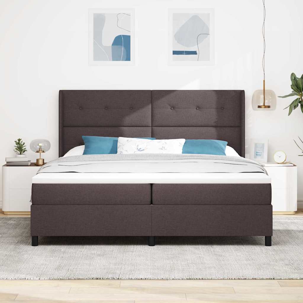 Krevet s opruga kutije Tamno smeđa 200 x 200 cm tkanina