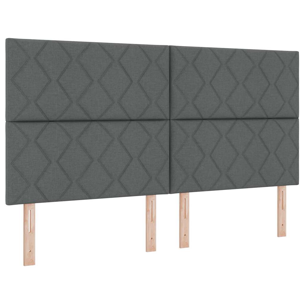 Krevet s opruga kutije Tamno siva 200 x 180 cm tkanina