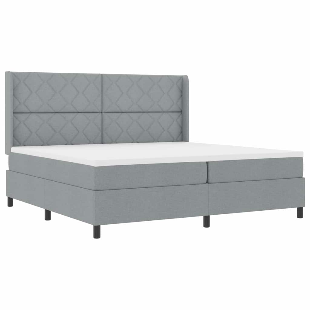 Krevet s opruga kutije Svijetlo siva 200 x 200 cm tkanina