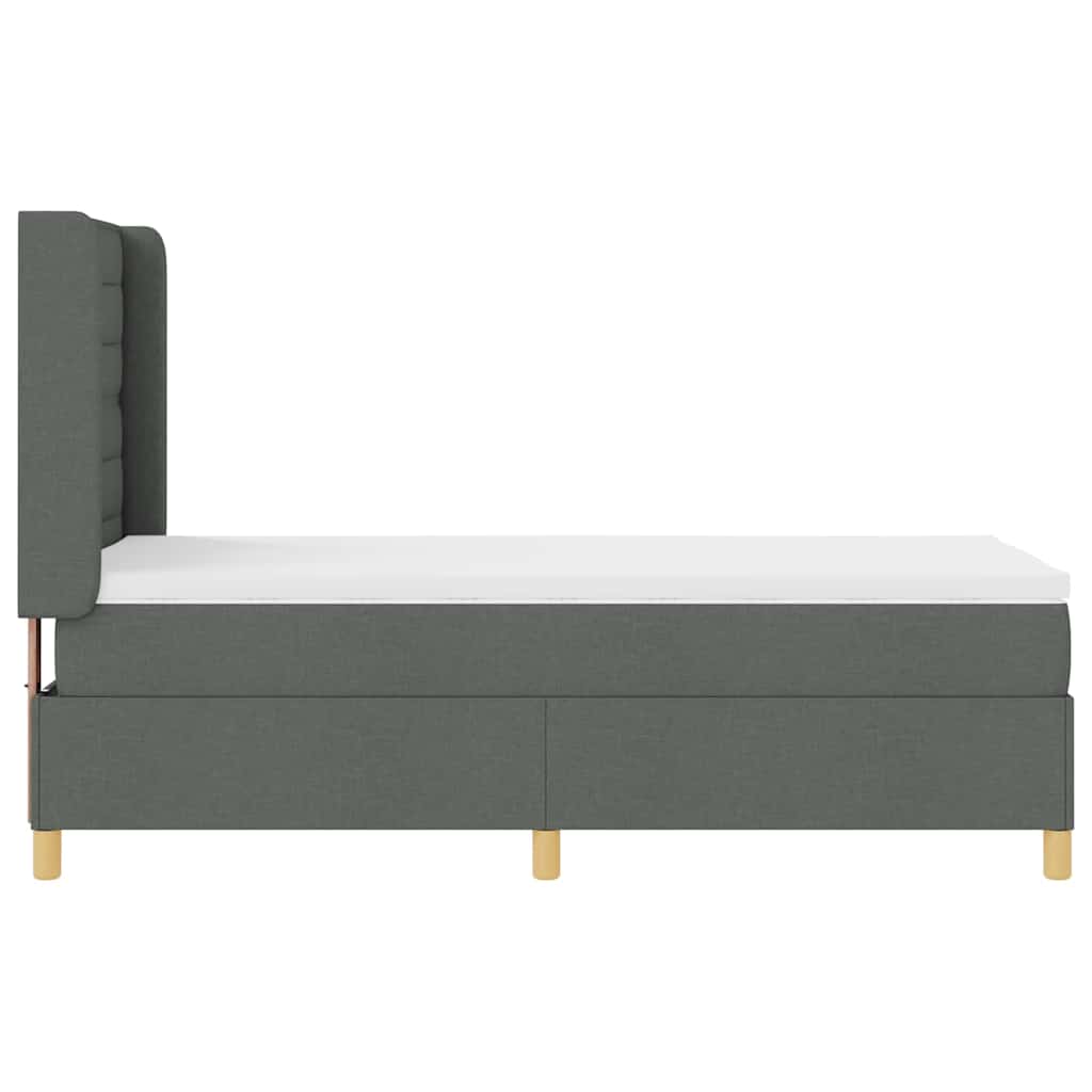 Krevet s opruga kutije Tamno siva 90 x 190 cm tkanina