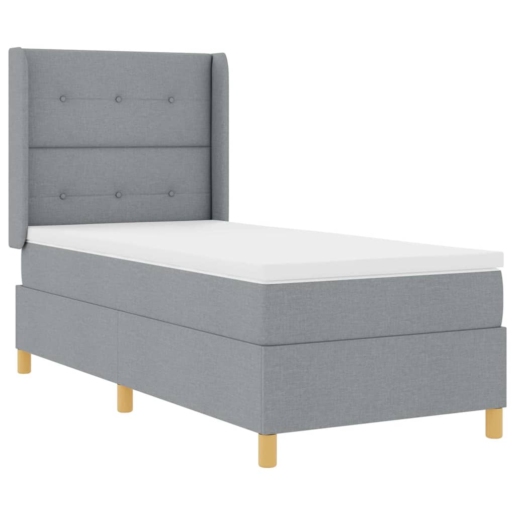 Krevet s opruga kutije Svijetlo siva 80 x 200 cm tkanina