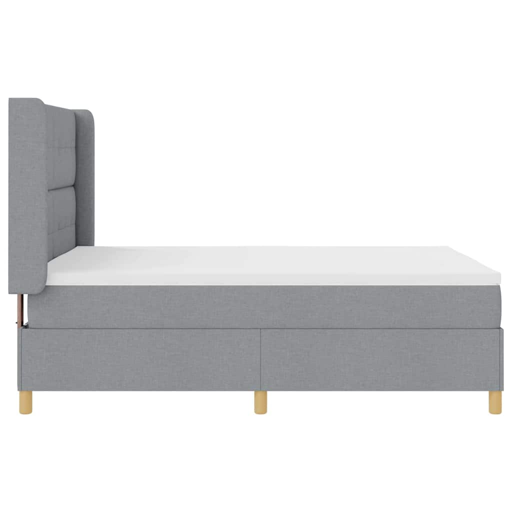 Krevet s opruga kutije Svijetlo siva 140 x 190 cm tkanina