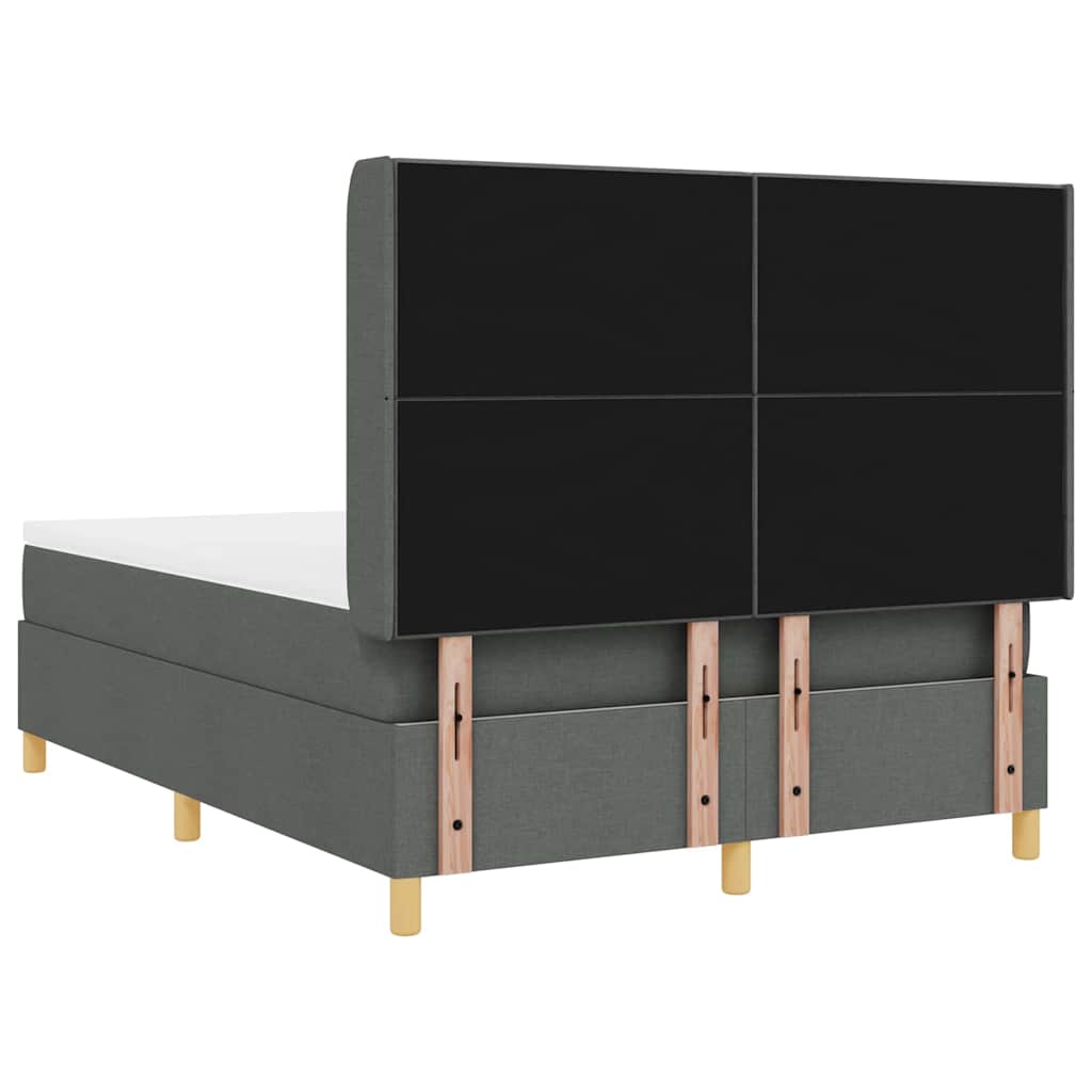 Krevet s opruga kutije Tamno siva 140 x 190 cm tkanina