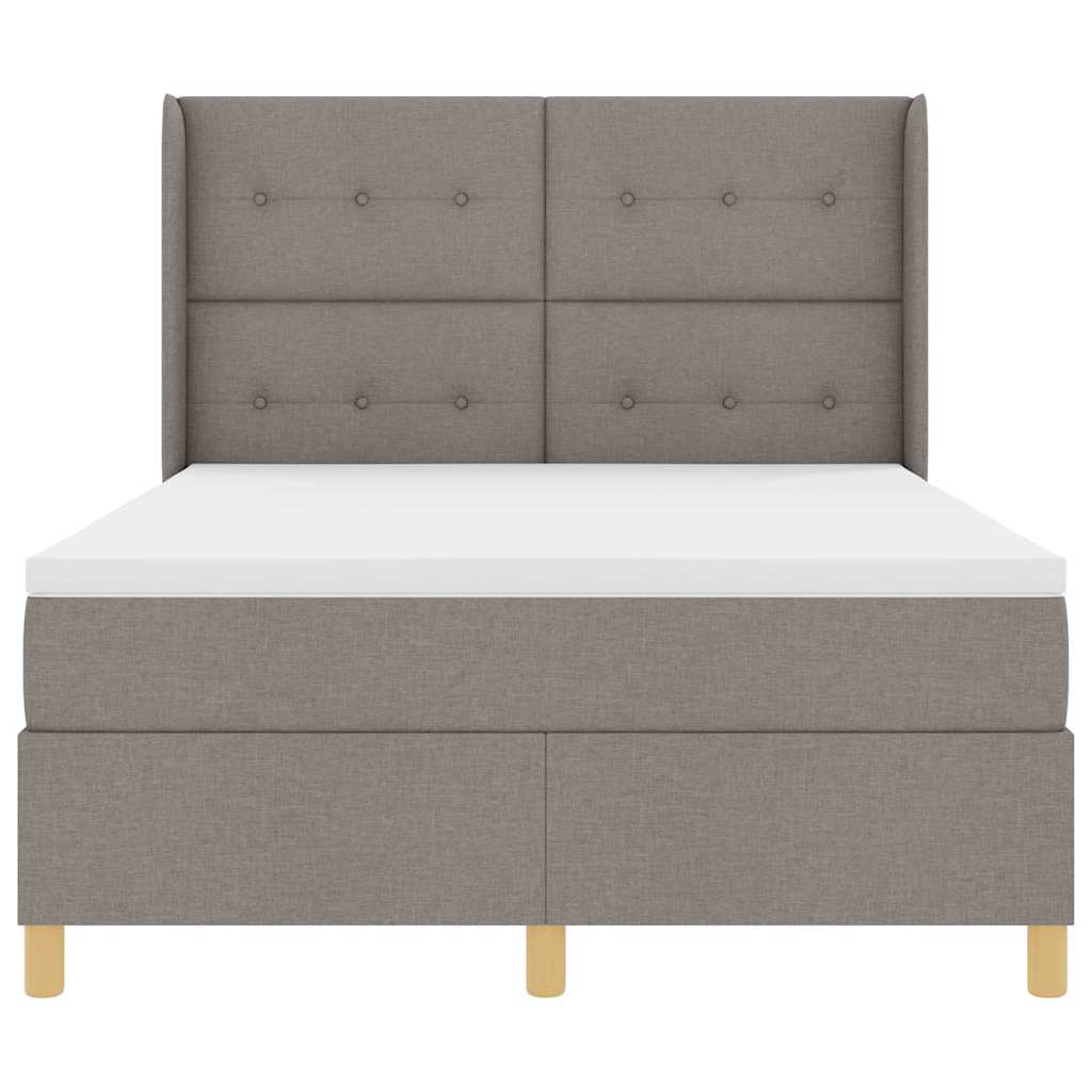 Krevet s opruga kutije Sivo-smeđa 140 x 200 cm tkanina