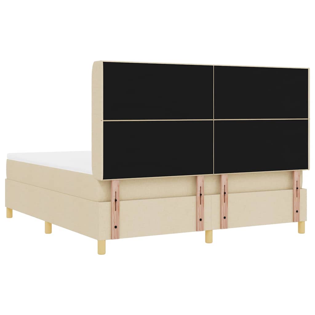 Krevet s opruga kutije s uzglavljem Krema 180 x 200 cm tkanina
