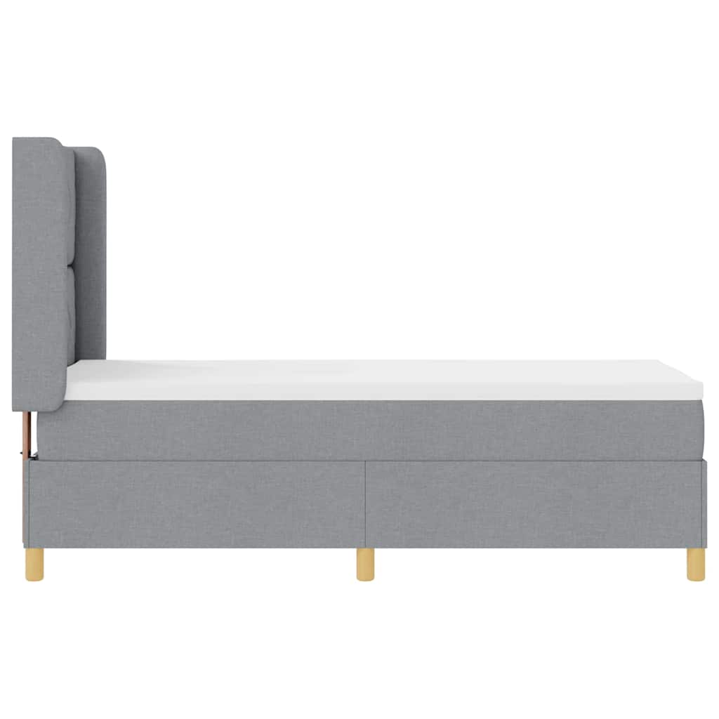 Krevet s opruga kutije Svijetlo siva 80 x 200 cm tkanina