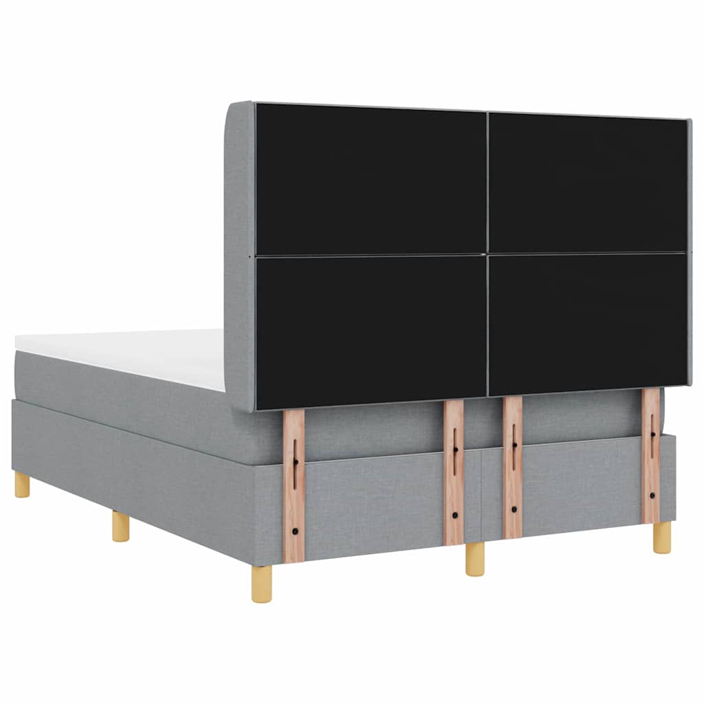 Krevet s opruga kutije Svijetlo siva 140 x 190 cm tkanina