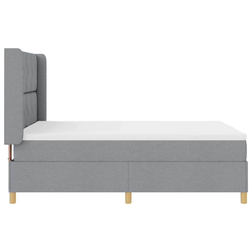 Krevet s opruga kutije Svijetlo siva 140 x 190 cm tkanina