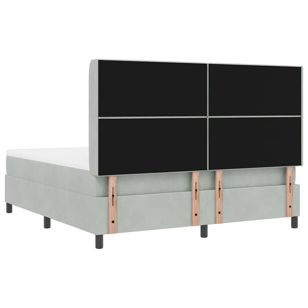 Krevet s opruga kutije Svijetlo siva 180 x 200 cm Baršun