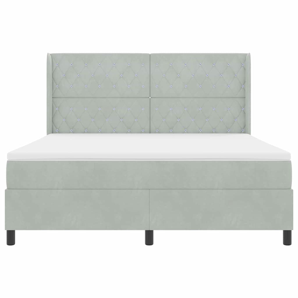 Krevet s opruga kutije Svijetlo siva 180 x 200 cm Baršun