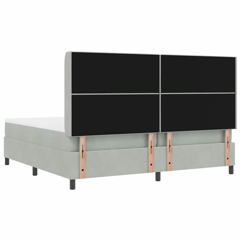 Krevet s opruga kutije Svijetlo siva 200 x 200 cm Baršun