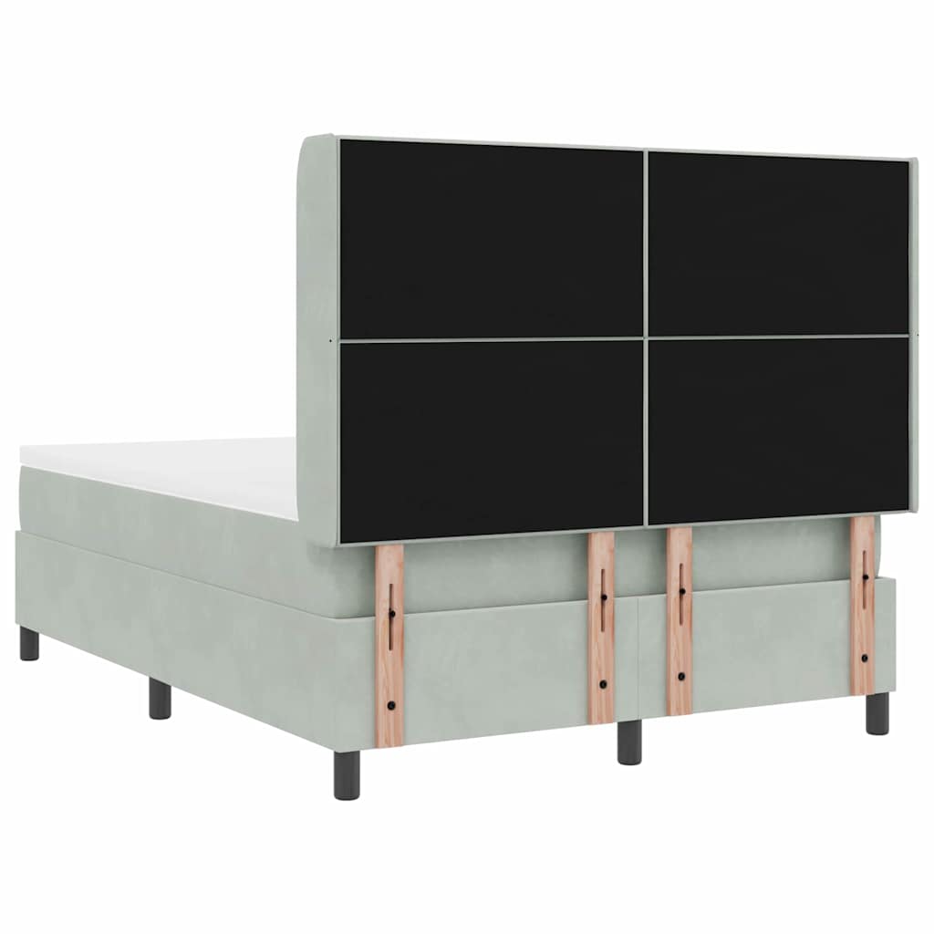 Krevet s opruga kutije Svijetlo siva 140 x 190 cm Baršun