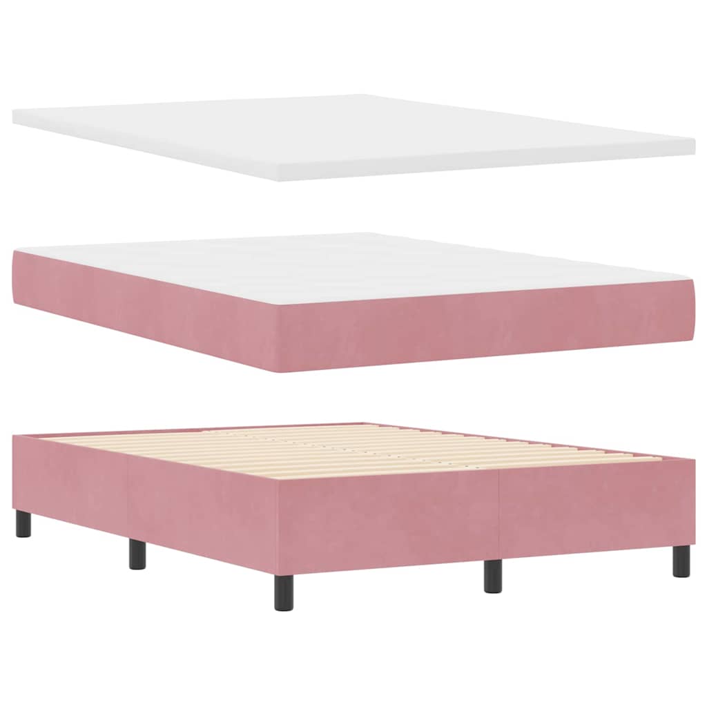 Krevet s opruga kutije Ružičasta 160 x 200 cm Baršun
