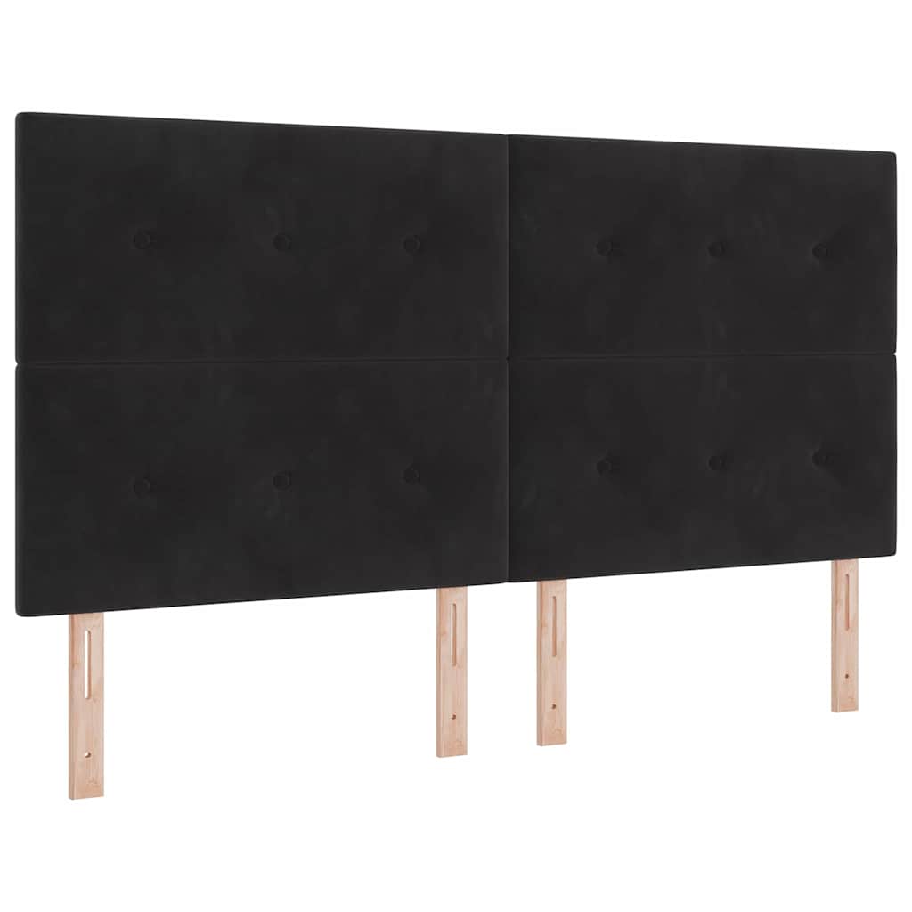 Krevet s opruga kutije s uzglavljem Crna 180 x 200 cm Baršun