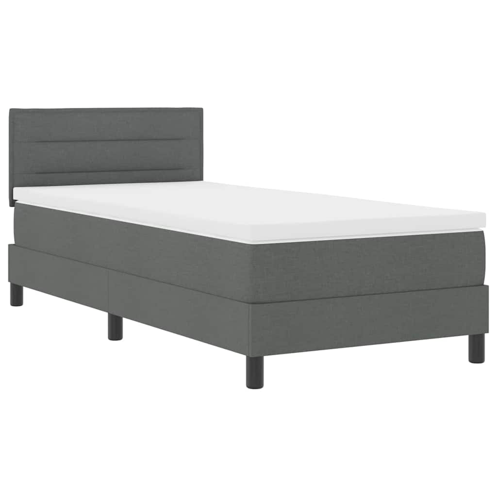 Krevet s opruga kutije Tamno siva 90 x 190 cm tkanina