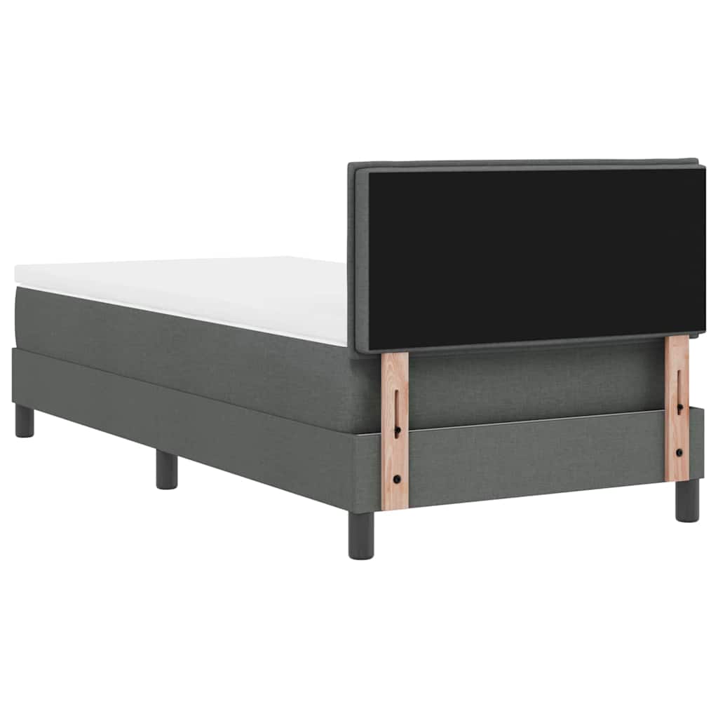 Krevet s opruga kutije Tamno siva 90 x 190 cm tkanina