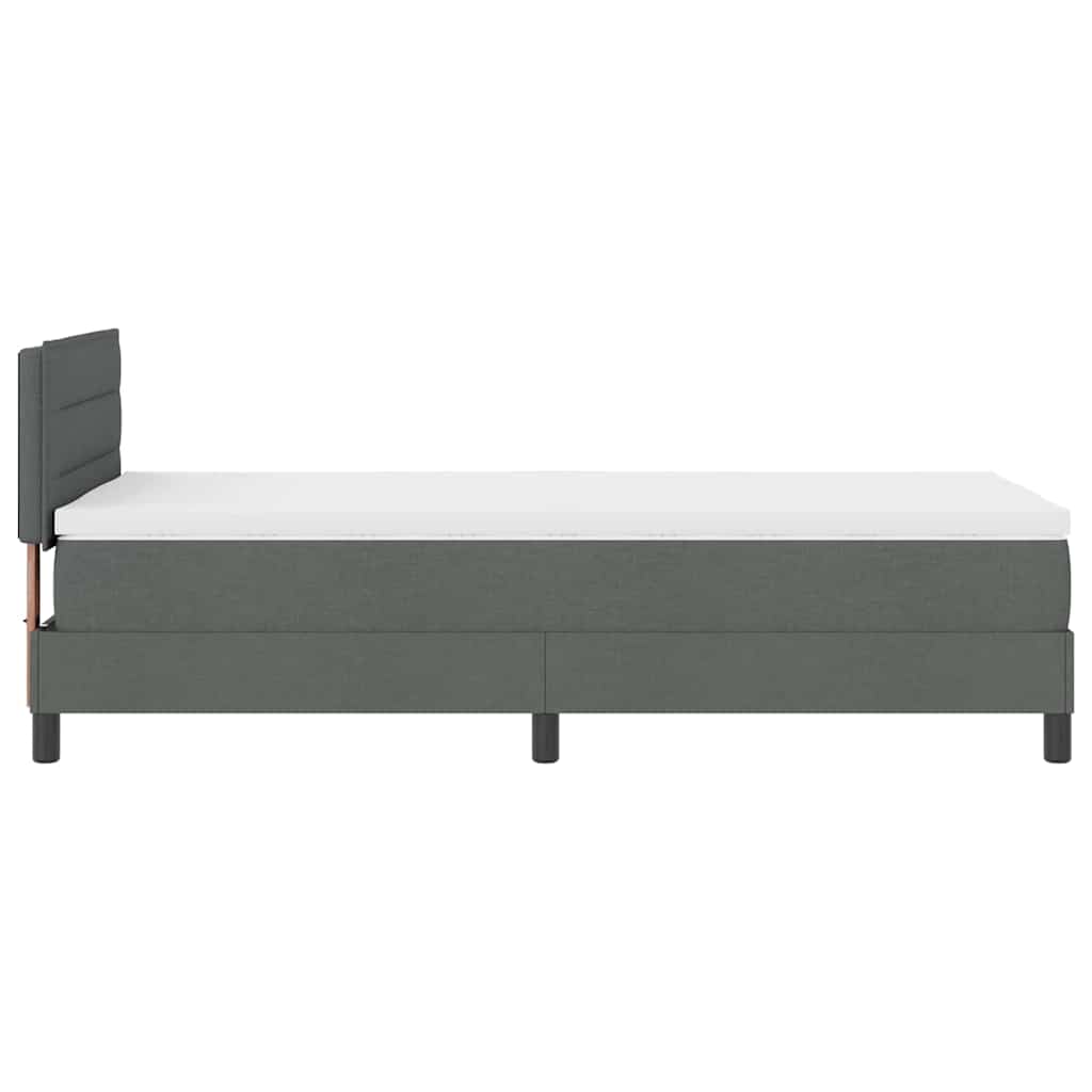 Krevet s opruga kutije Tamno siva 90 x 190 cm tkanina