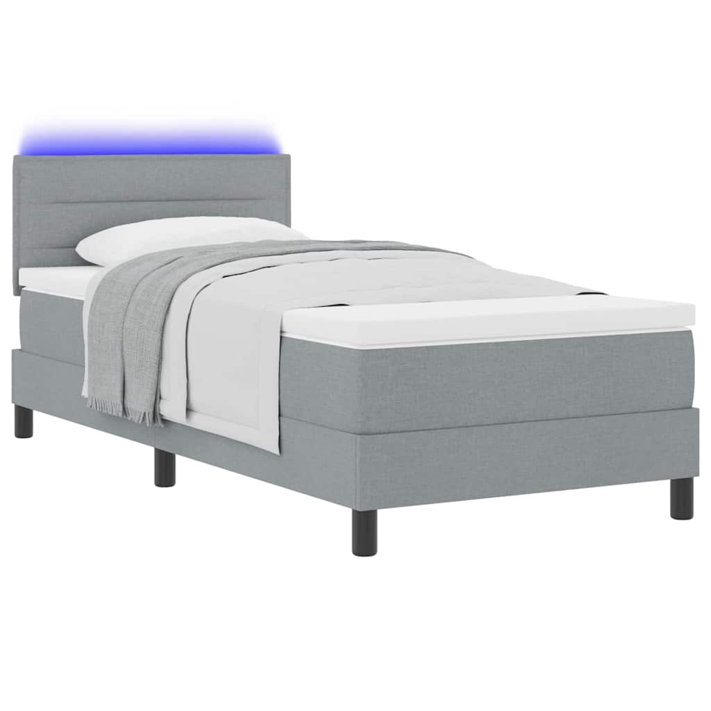 Krevet s opruga kutije Svjetlosiva 90 x 200 cm tkanina
