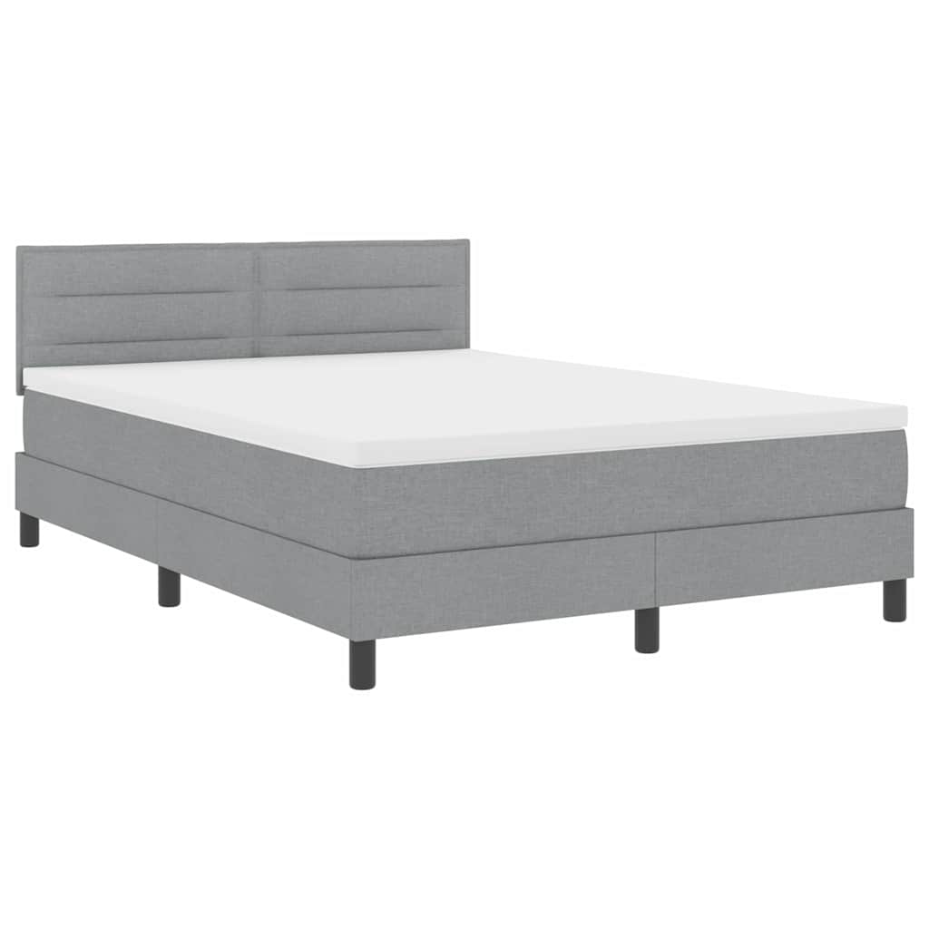 Krevet s opruga kutije Svjetlosiva 140 x 200 cm tkanina