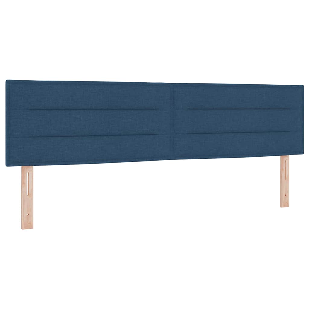Krevet s opruga kutije s LED trakama Plava 180 x 200 cm tkanina