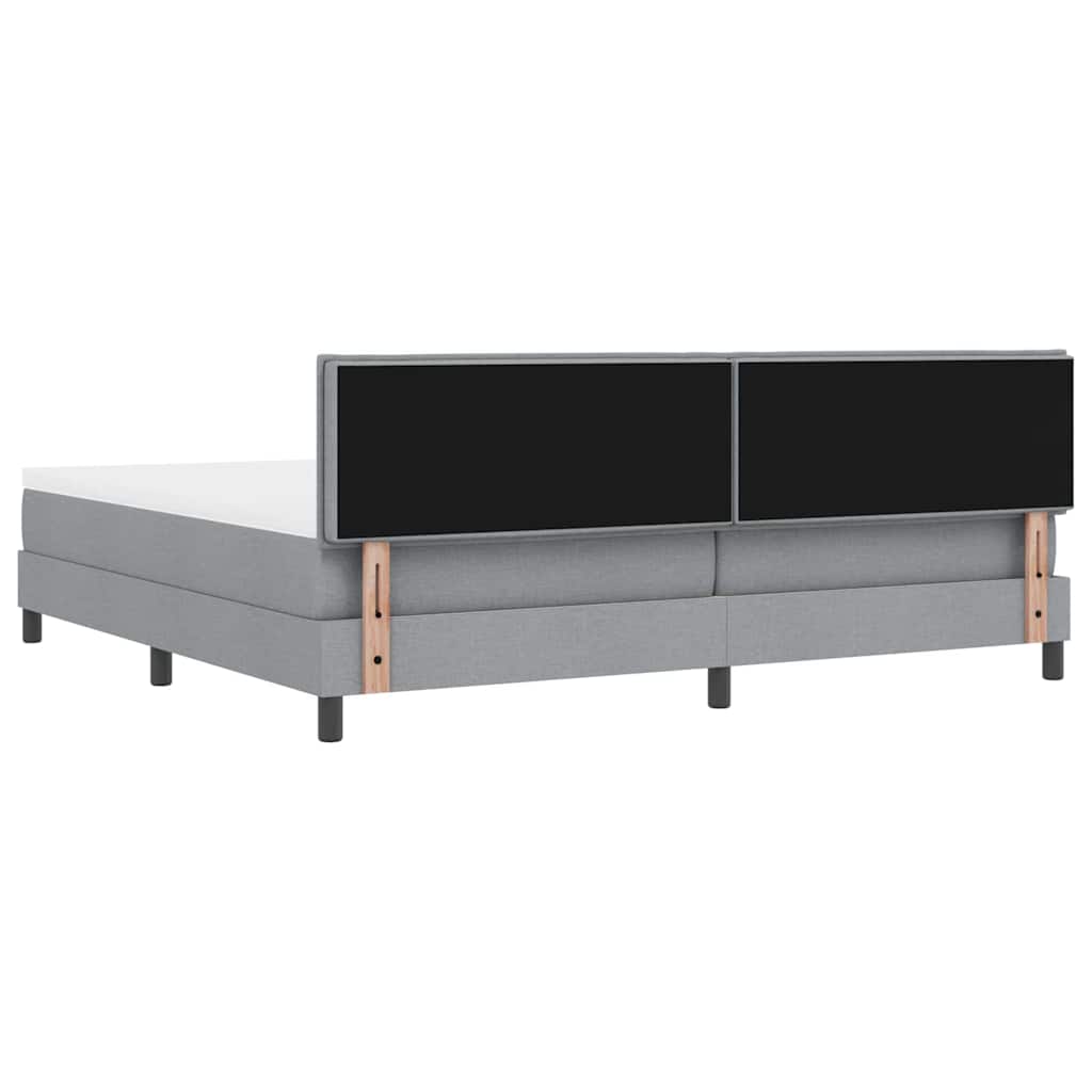 Krevet s opruga kutije Svjetlosiva 200 x 200 cm tkanina