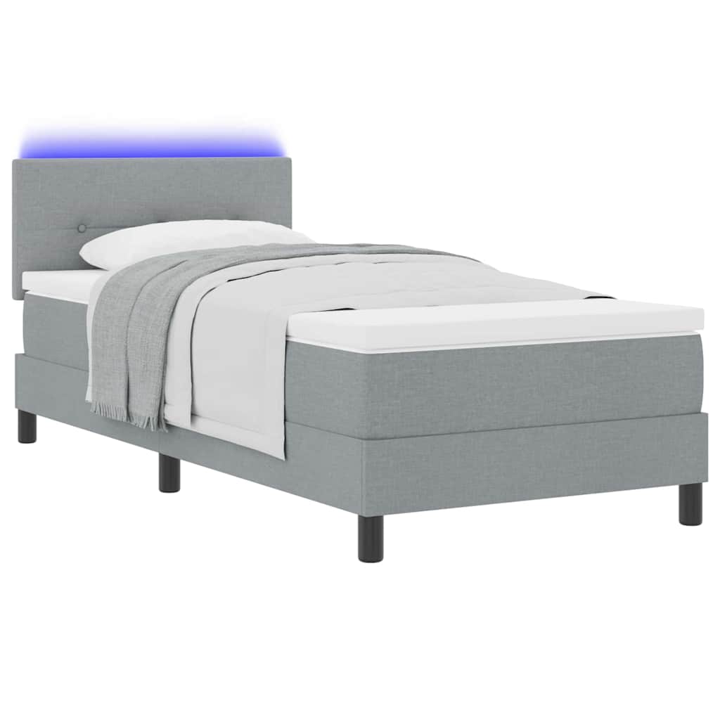 Krevet s opruga kutije Svjetlosiva 90 x 200 cm tkanina