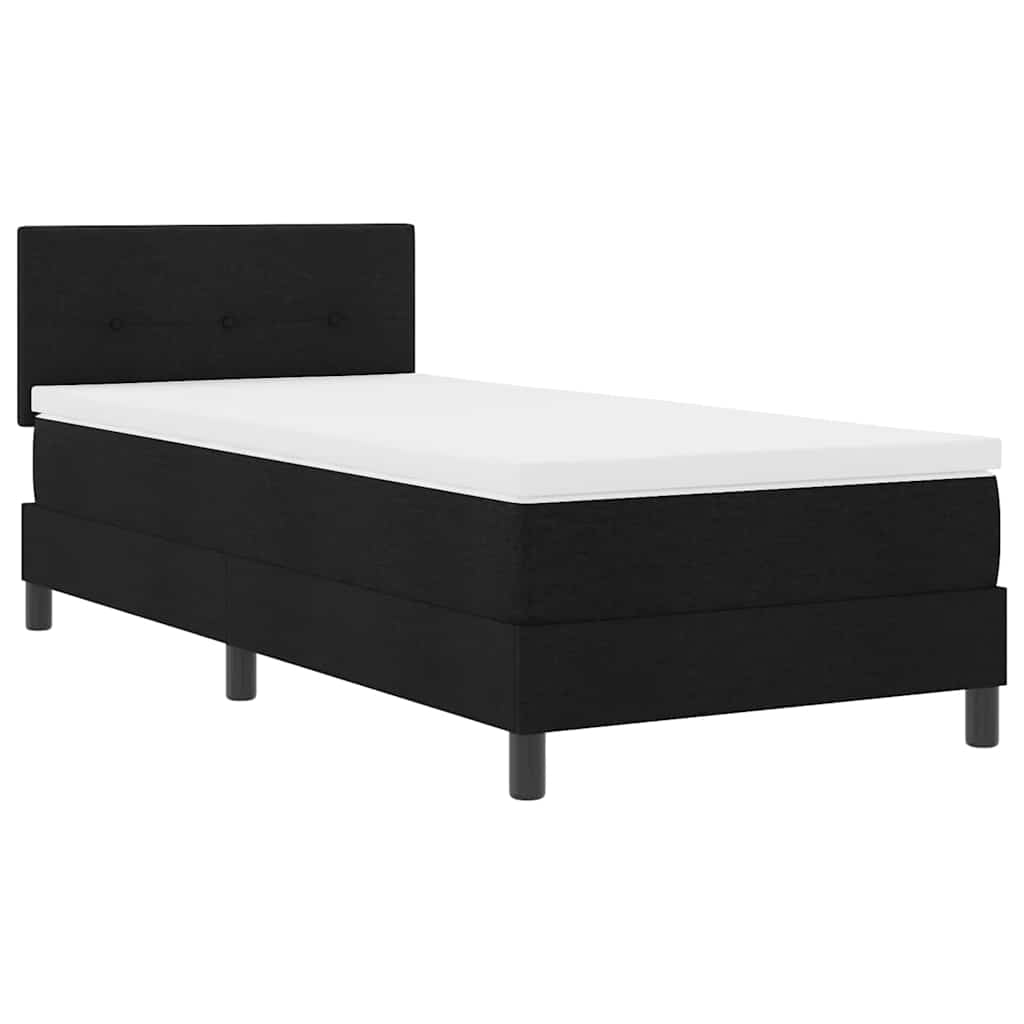 Krevet s opruga kutije s LED trakama Crna 90 x 200 cm tkanina