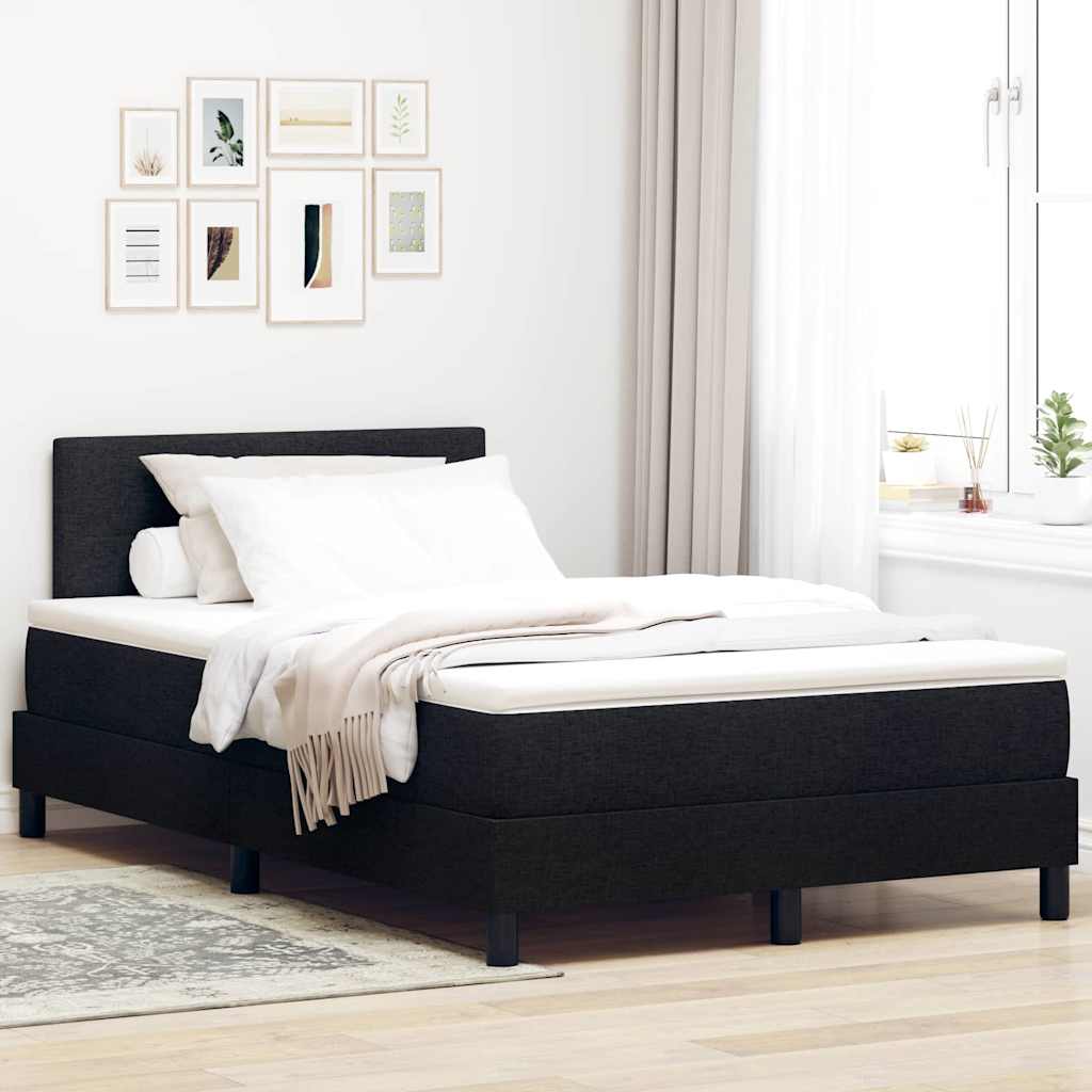 Krevet s opruga kutije s madracem Crna 120 x 190 cm tkanina