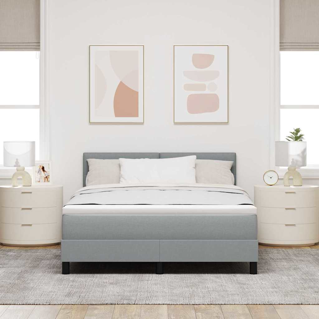 Krevet s opruga kutije Svjetlosiva 140 x 190 cm tkanina