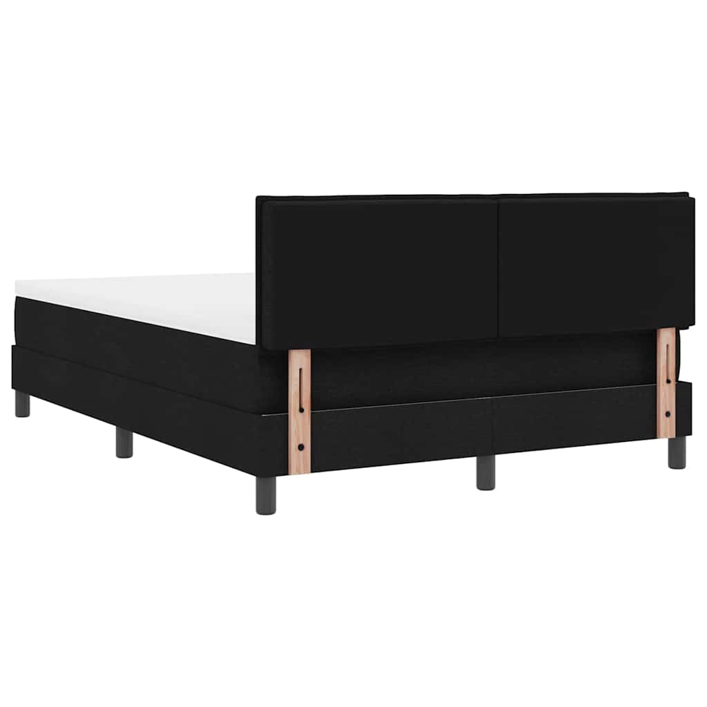 Krevet s opruga kutije s LED trakama Crna 160 x 200 cm tkanina