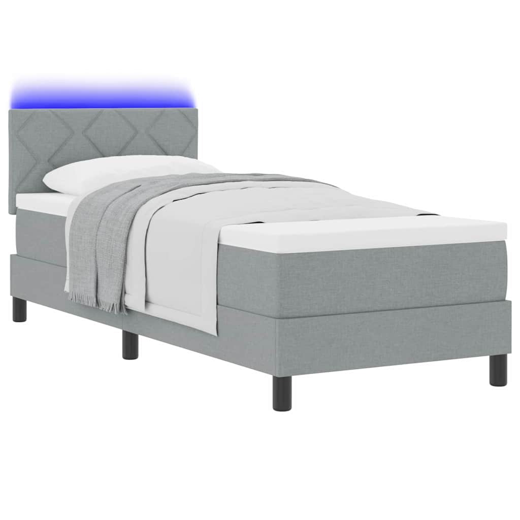 Krevet s opruga kutije Svjetlosiva 80 x 200 cm tkanina